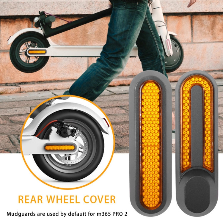 Couverture décorative à quatre voies de roue de scooter électrique avec  bandes réfléchissantes et vis pour Xiaomi Mijia 1S / PRO 2 (jaune)