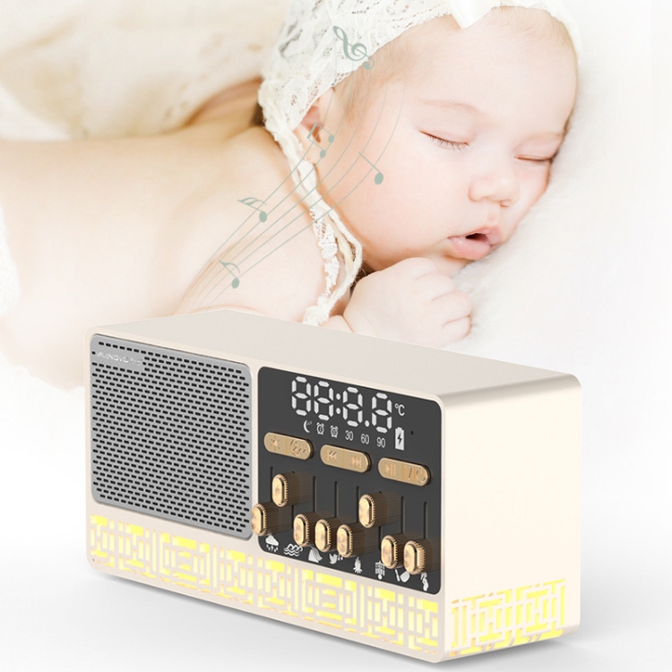 Manovo V1 Desktop White Noise Sleep Aid Speaker Home Alarm Clock Bluetooth Speaker(Gold)
