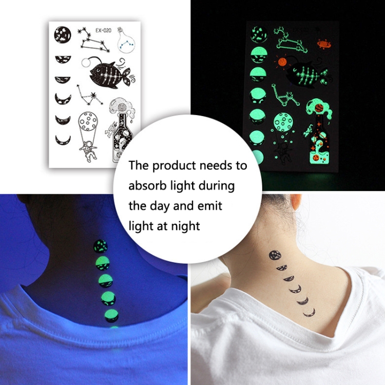 Glowing Tattoo Stickers For Women Arm Face Glowing Tattoos E | eBay