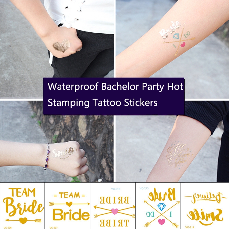 20 stücke Wasserdichte Bachelor Party Hot Stamping Hochzeit Braut Tattoo  Aufkleber (VC-229)