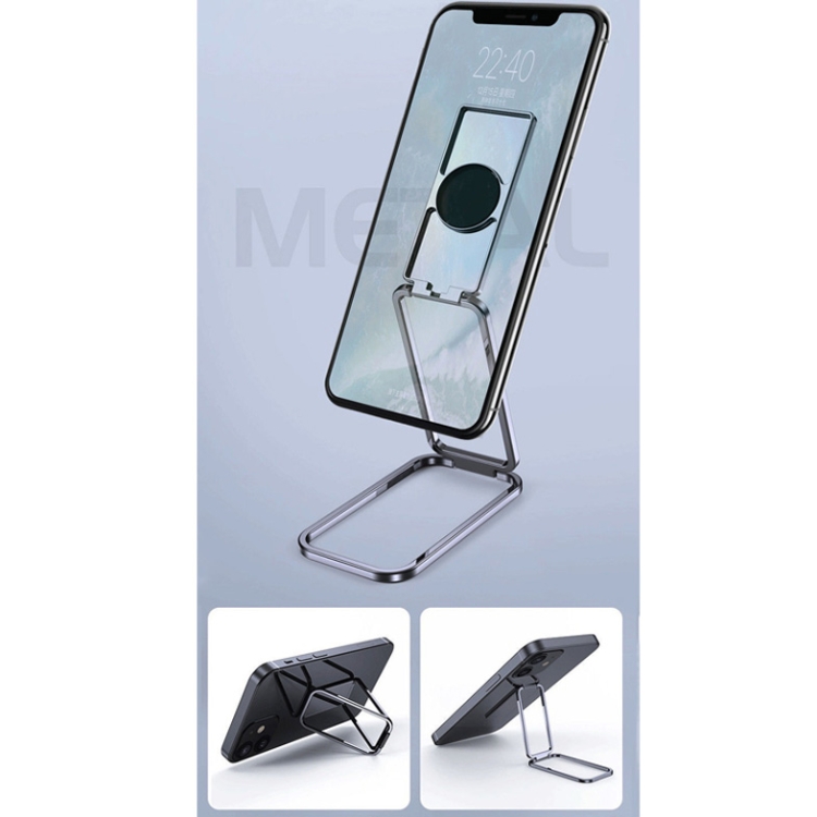 Square Folding Metal Holder Rotating Back Stick Desktop Phone Ring Holder(Space Silver) Square Folding Metal Holder Rotating Back Stick Desktop Phone Ring Holder(Space Silver)