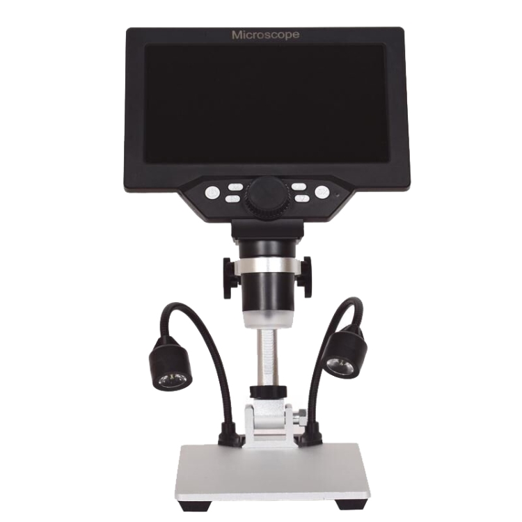 G1200D Pantalla LCD de 7 pulgadas de 7 pulgadas 1200x Microscopio de soporte de escritorio digital electrónico portátil (enchufe del Reino Unido sin batería) - B1