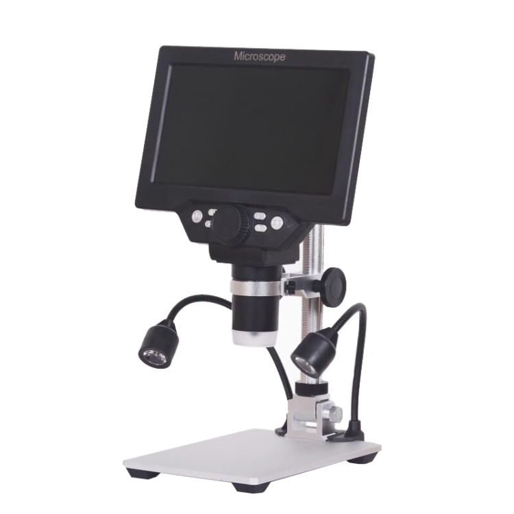 G1200D Pantalla LCD de 7 pulgadas de 7 pulgadas 1200x Microscopio de soporte de escritorio digital electrónico portátil (enchufe del Reino Unido sin batería) - B2