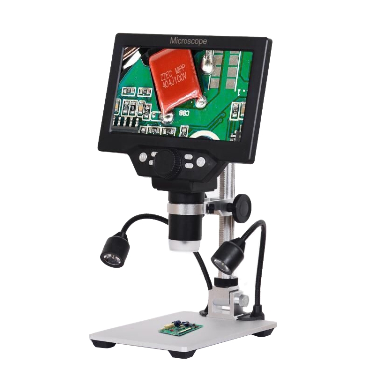 G1200D Pantalla LCD de 7 pulgadas de 7 pulgadas 1200x Microscopio de soporte de escritorio digital electrónico portátil (enchufe del Reino Unido sin batería) - B5