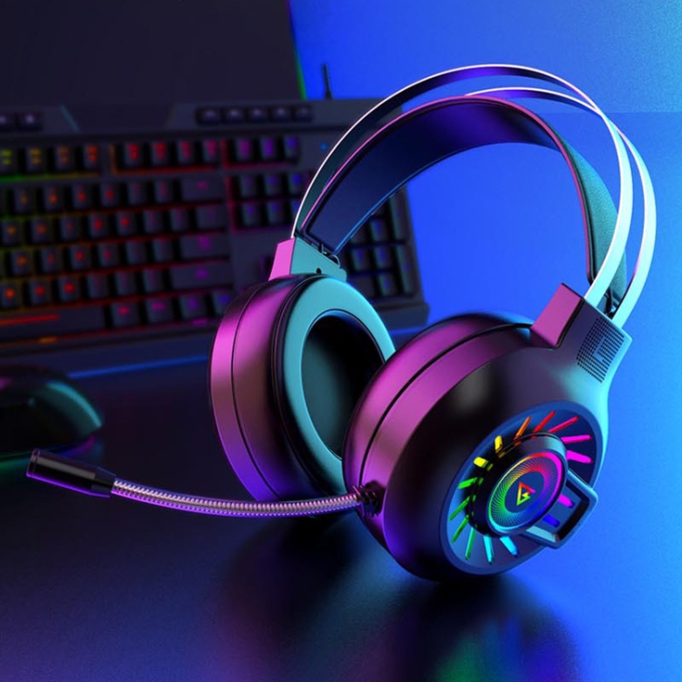 Forev G97 RVB Casque de jeu câblé lumineux avec micro, Spec: 7.1