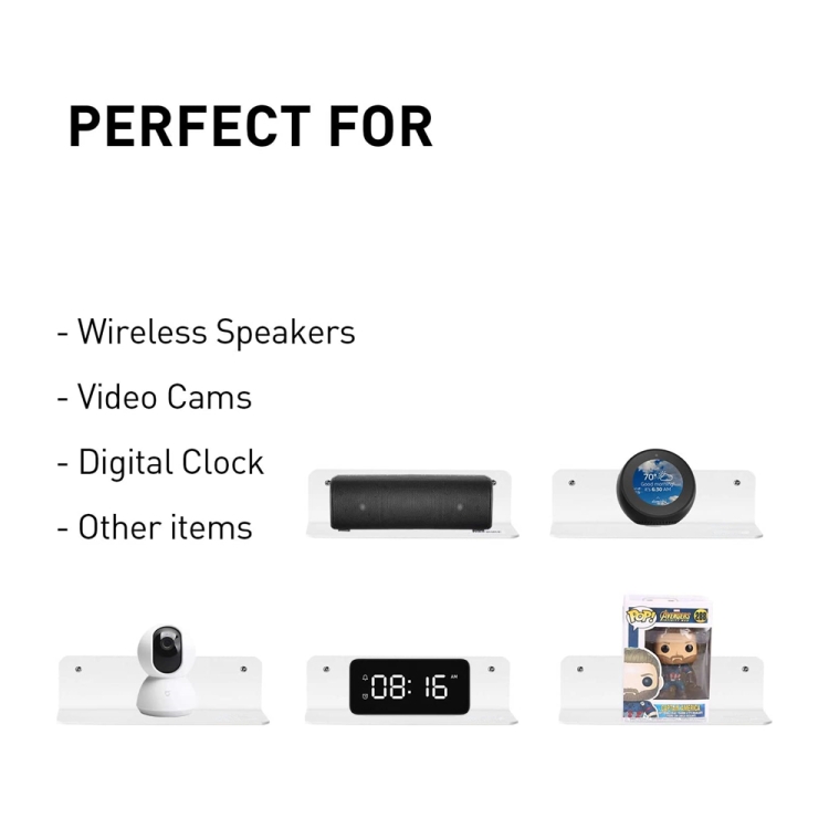 2pcs /Set Household Speaker Wall Bracket Surveillance Camera Bracket(Transparent) 2pcs /Set Household Speaker Wall Bracket Surveillance Camera Bracket(Transparent)