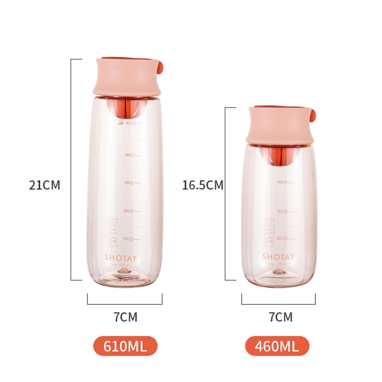 SHOTAY Sports Portable Tea Filter Cup with Handle, Capacity: 610ml (Orange)