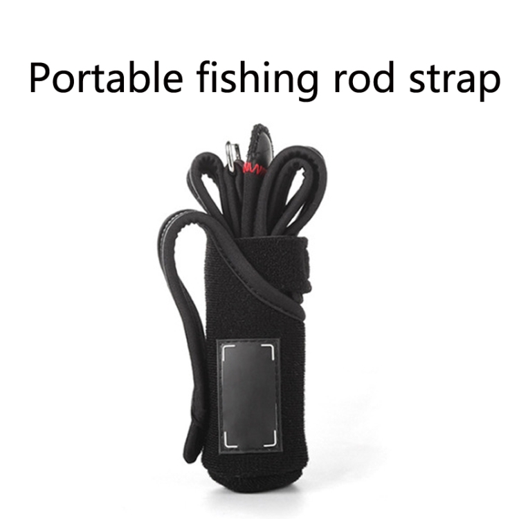 Anti-Slip High-Elastic Fishing Rod Straps And Protective Pole Bag(Black)