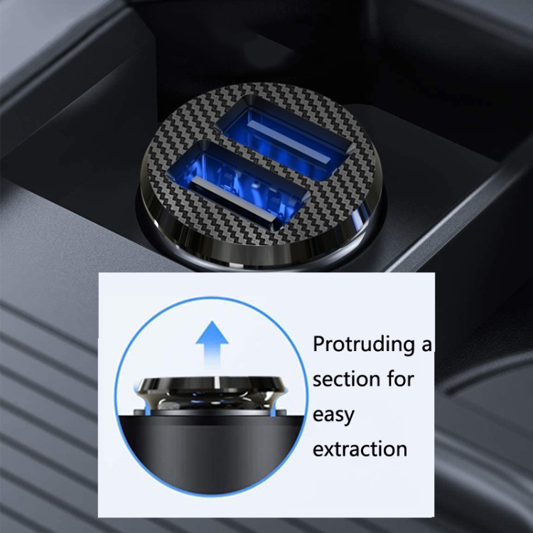 2 PCS C8-K Mini Plastic Dual USB Car Charger With Ambient Light, Current: 4.8A (Black) 2 PCS C8-K Mini Plastic Dual USB Car Charger With Ambient Light, Current: 4.8A (Black)