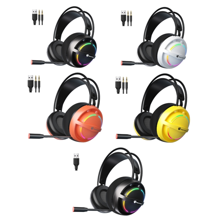 Pantsan PSH-100 USB Auriculares para auriculares con cable con micrófono, color: 3.5mm amarillo - B1