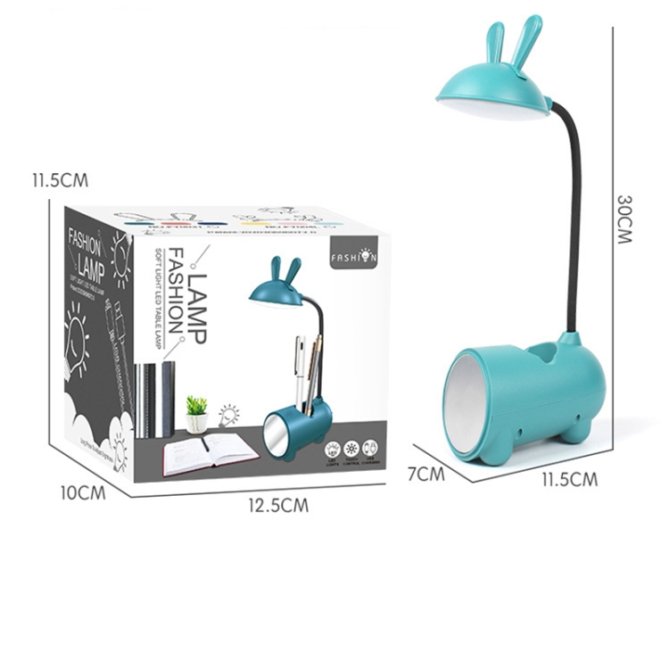 FY003T Small Rabbit USB Charging Desk Lamp with Pen Holder(Dark Blue) - B2
