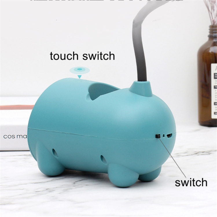 FY003T Small Rabbit USB Charging Desk Lamp with Pen Holder(Dark Blue) - B5