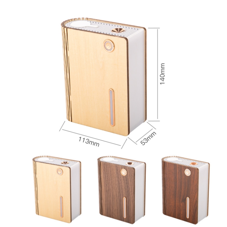 EH1 USB Power Wood-grain Desktop Book Shape Lamp with Humidifier(White Maple) - B2