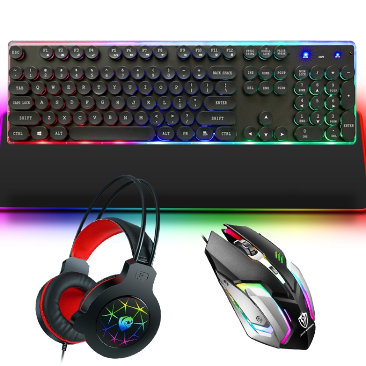 PANTSAN LD145 4 in 1 Luminous Punk Gaming Keyboard + Mouse