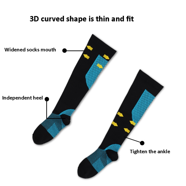 Y-09 Long Tube Outdoor Running Pressure Socks Football Socks, Size: Free Size(Black Yellow) - B3
