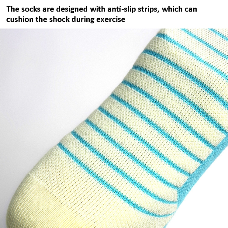 Adult Basketball Socks Men Thick Terry Sports Socks(Fluorescent Green White) - B4