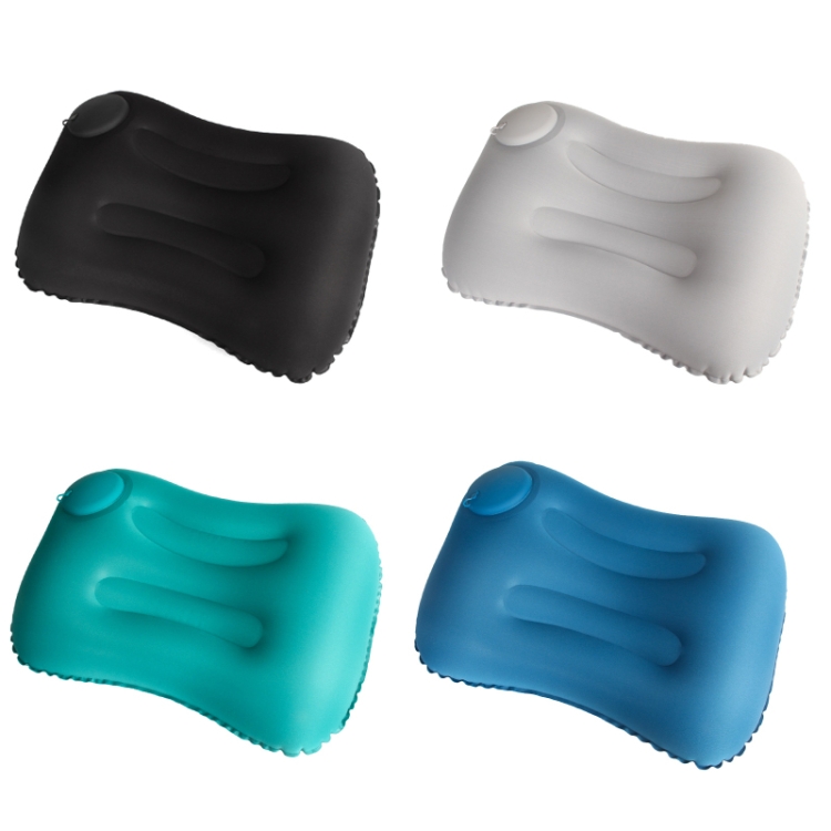 Travel Inflatable Press U-Shaped Neck Guard Pillow, Colour: Milk Silk U018-04（Blue） - 1