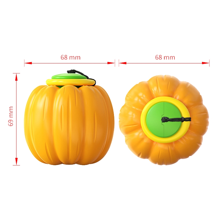 NG-01 Dog Molars Resistant To Bite Ball Pumpkin Hand Throwing Force Toy Ball(Yellow) - B1