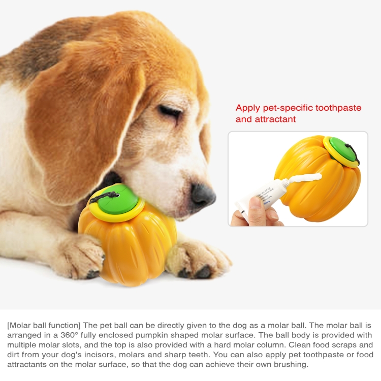 NG-01 Dog Molars Resistant To Bite Ball Pumpkin Hand Throwing Force Toy Ball(Yellow) - B4