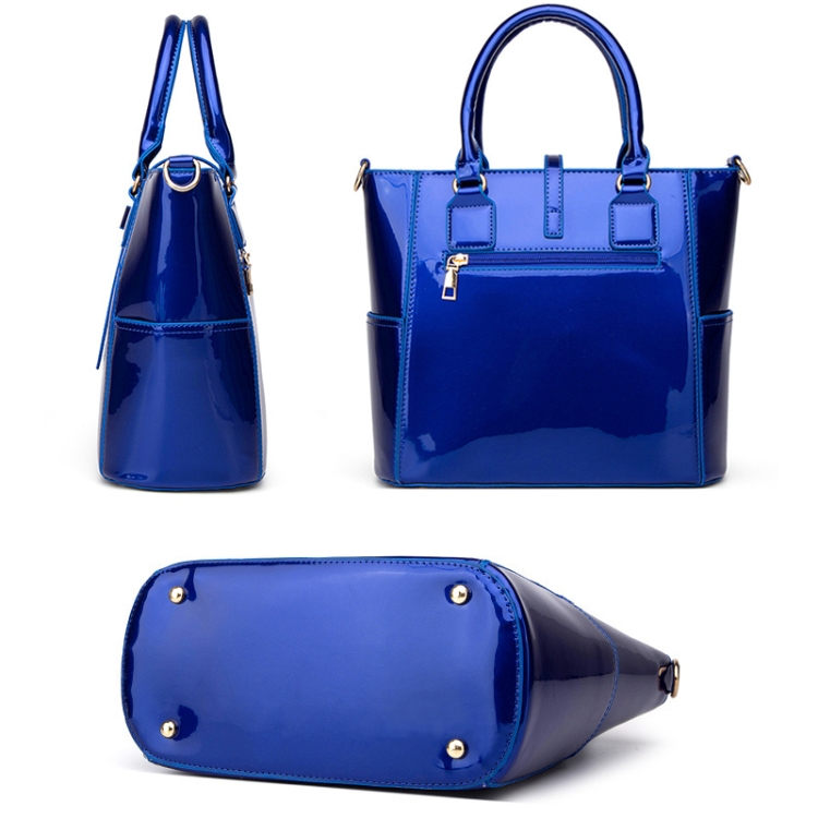 B009 3 in 1 Fashion Patent Leather Messenger Handbags Large-Capacity Bags(Purple) - B3