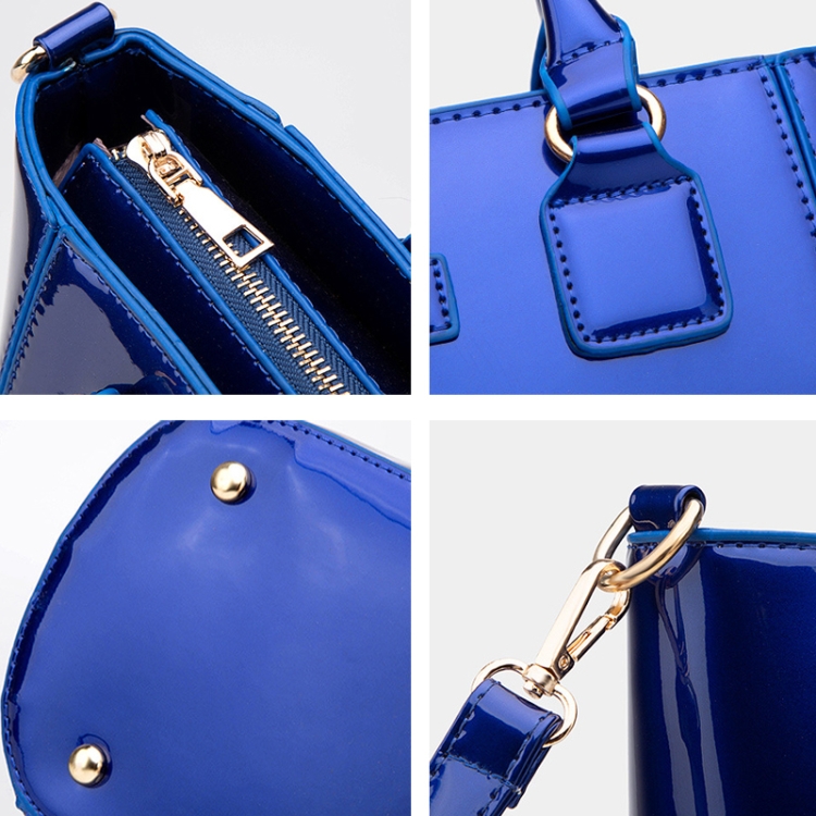 B009 3 in 1 Fashion Patent Leather Messenger Handbags Large-Capacity Bags(Purple) - B5