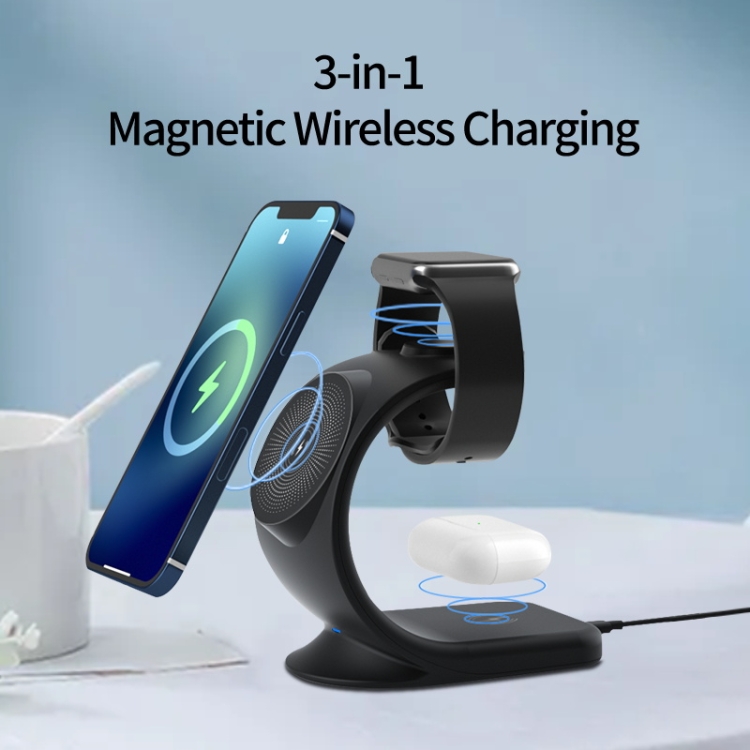 OJD-83 3 in 1 Magnetic Suction Vertical Bracket Wireless Charger for Mobile Phone & iWatch & AirPods(White) OJD-83 3 in 1 Magnetic Suction Vertical Bracket Wireless Charger for Mobile Phone & iWatch & AirPods(White)
