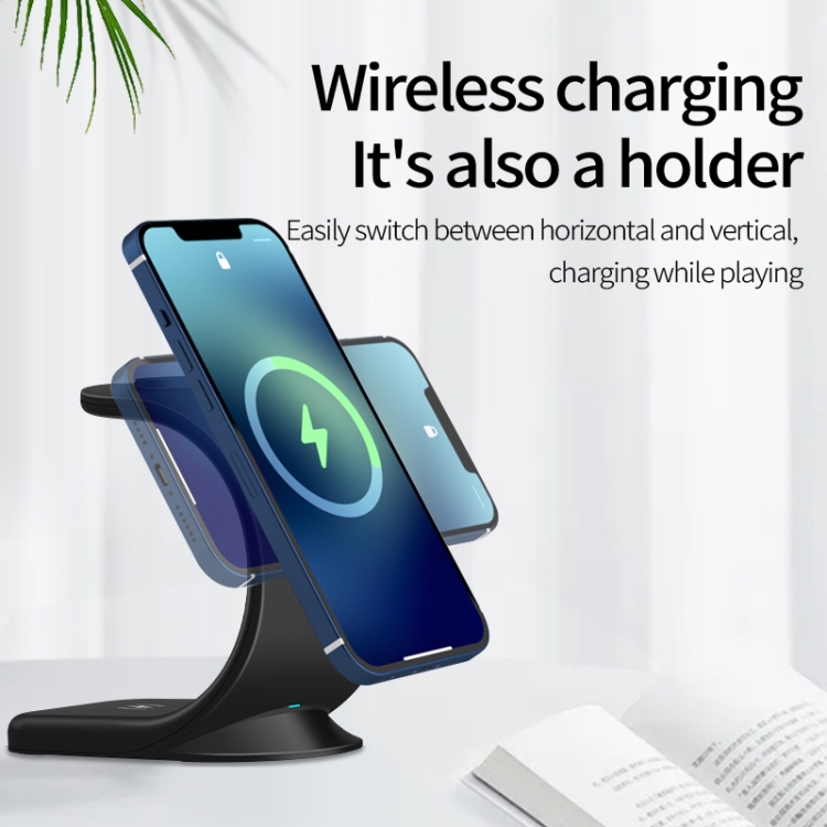 OJD-83 3 in 1 Magnetic Suction Vertical Bracket Wireless Charger for Mobile Phone & iWatch & AirPods(White) OJD-83 3 in 1 Magnetic Suction Vertical Bracket Wireless Charger for Mobile Phone & iWatch & AirPods(White)