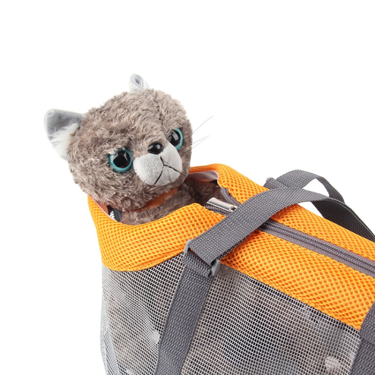 Pttie Baggie Panoramic Breathable Dog Outing Handbag(0901B Grey + Blue) - B5