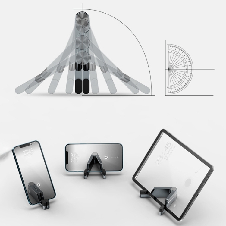 Aluminum Alloy Folding Mobile Phone Stand Tablet Computer Stand(Black) Aluminum Alloy Folding Mobile Phone Stand Tablet Computer Stand(Black)