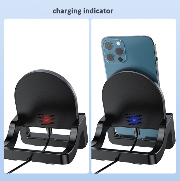 KH-18 15W Vertical Wireless Fast Charger with Phone Holder(Black)
