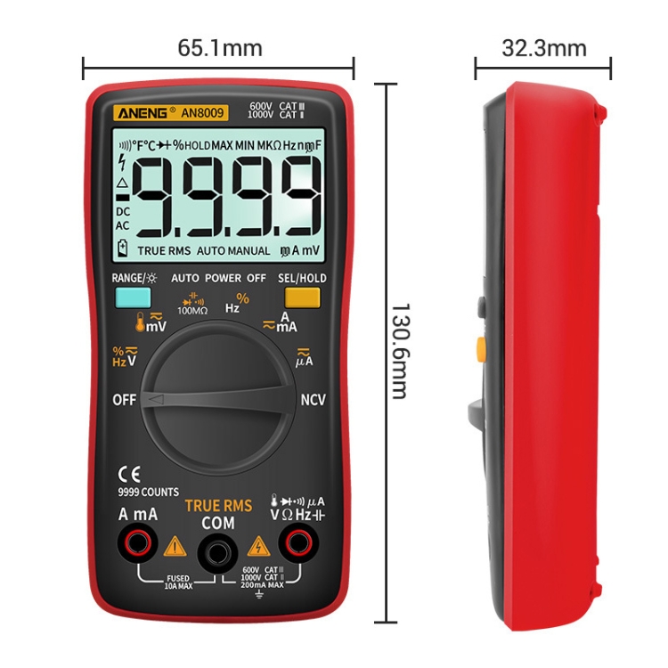 ANENG Multimetro digitale retrattile Unità tester multimetro elettrico  professionale portatile True RMS Auto Range DC AC