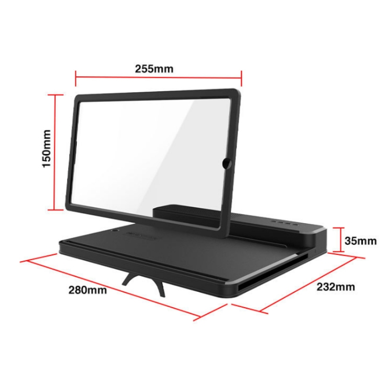 Folding Mobile Phone Screen Magnifying Glass With Bluetooth Speaker(Black) Folding Mobile Phone Screen Magnifying Glass With Bluetooth Speaker(Black)