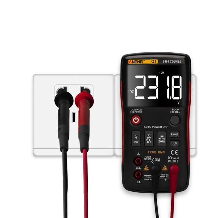 ANENG AN-Q1 Automatic High-Precision Intelligent Digital Multimeter,  Specification: Standard with Cable(Red)