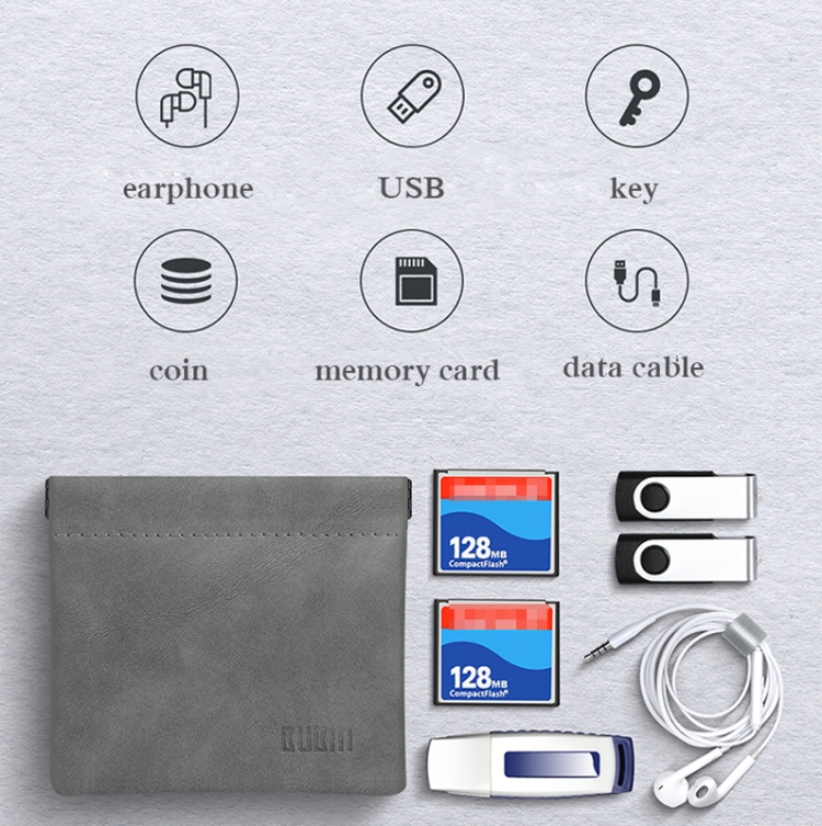2 PCS BUBM TKB Earphones Storage Bag, Specification: Small(Dark Gray) 2 PCS BUBM TKB Earphones Storage Bag, Specification: Small(Dark Gray)