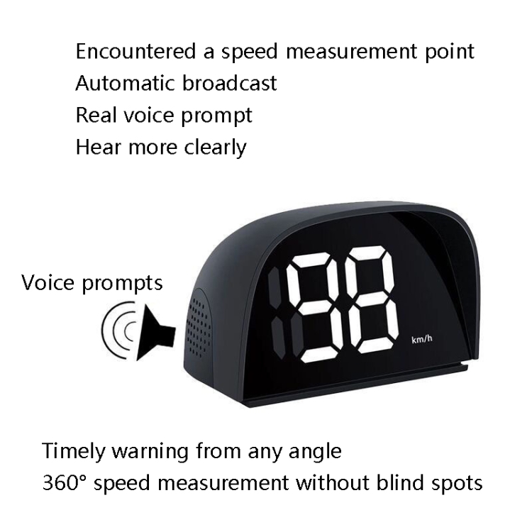 Grabadora de advertencia de velocidad de vehículo de perros electrónicos Y01 HUD - 3