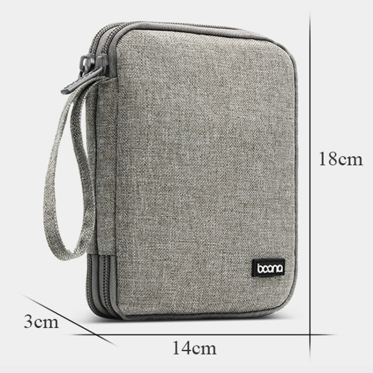 Baona BN-D004 Double-layer Data Cable Storage Bag Digital Accessories Finishing Bag(Grey) Baona BN-D004 Double-layer Data Cable Storage Bag Digital Accessories Finishing Bag(Grey)