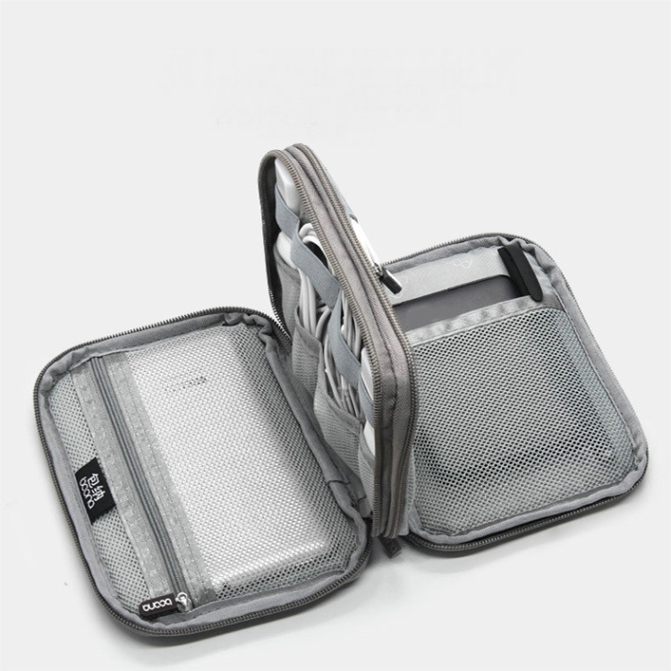 Baona BN-D004 Double-layer Data Cable Storage Bag Digital Accessories Finishing Bag(Grey) Baona BN-D004 Double-layer Data Cable Storage Bag Digital Accessories Finishing Bag(Grey)