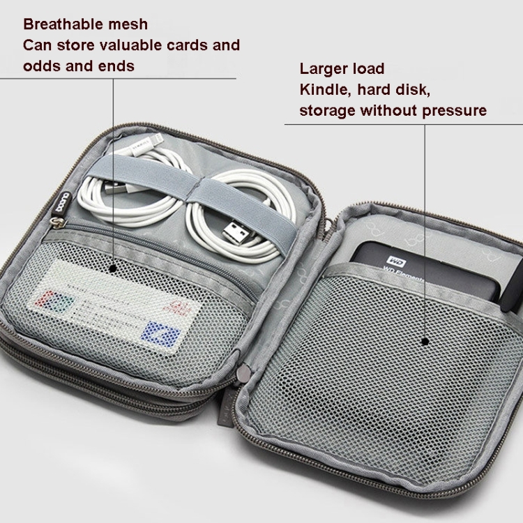 Baona BN-D004 Double-layer Data Cable Storage Bag Digital Accessories Finishing Bag(Grey) Baona BN-D004 Double-layer Data Cable Storage Bag Digital Accessories Finishing Bag(Grey)