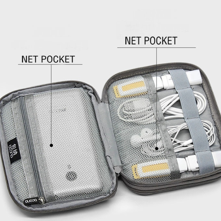 Baona BN-D004 Double-layer Data Cable Storage Bag Digital Accessories Finishing Bag(Grey) Baona BN-D004 Double-layer Data Cable Storage Bag Digital Accessories Finishing Bag(Grey)