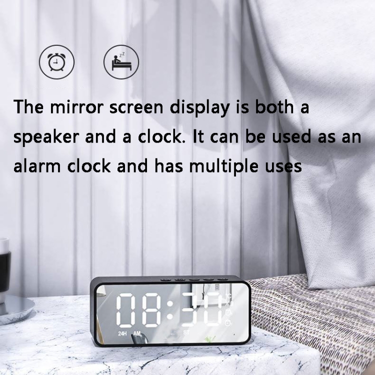 ZXL-G50 Mini Mirror Alarm Bluetooth Speaker Support TF Card(Black) ZXL-G50 Mini Mirror Alarm Bluetooth Speaker Support TF Card(Black)