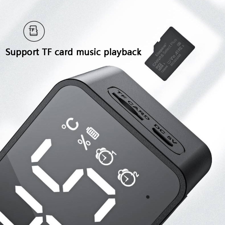 ZXL-G50 Mini Mirror Alarm Bluetooth Speaker Support TF Card(Black) ZXL-G50 Mini Mirror Alarm Bluetooth Speaker Support TF Card(Black)