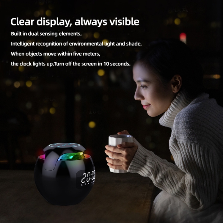 ZXL-G90 Portable Colorful Ball Bluetooth Speaker, Style: Clock Version (White) ZXL-G90 Portable Colorful Ball Bluetooth Speaker, Style: Clock Version (White)
