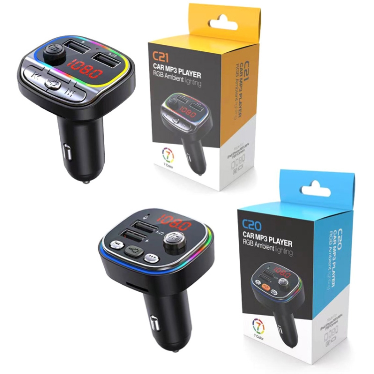 C20 USB voiture Bluetooth MP3 Lecteur de musique avec des lumières colorées