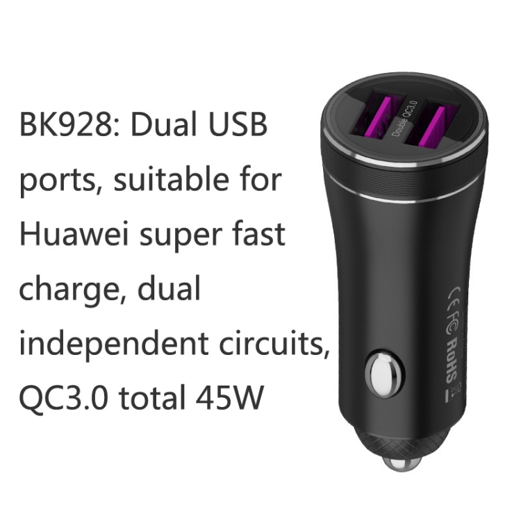 QIAKEY BK928 Dual Ports Fast Charge Car Charger QIAKEY BK928 Dual Ports Fast Charge Car Charger