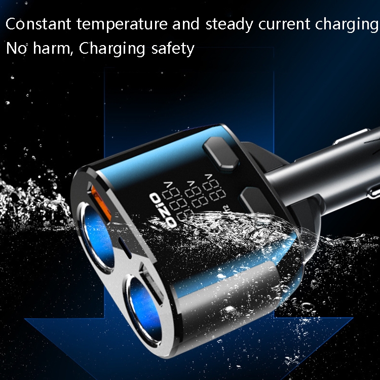 Ozio Car Charger Cigarette Lighter Conversion Plug USB Fast Flashing Charger, Model: CL48 PD Blue