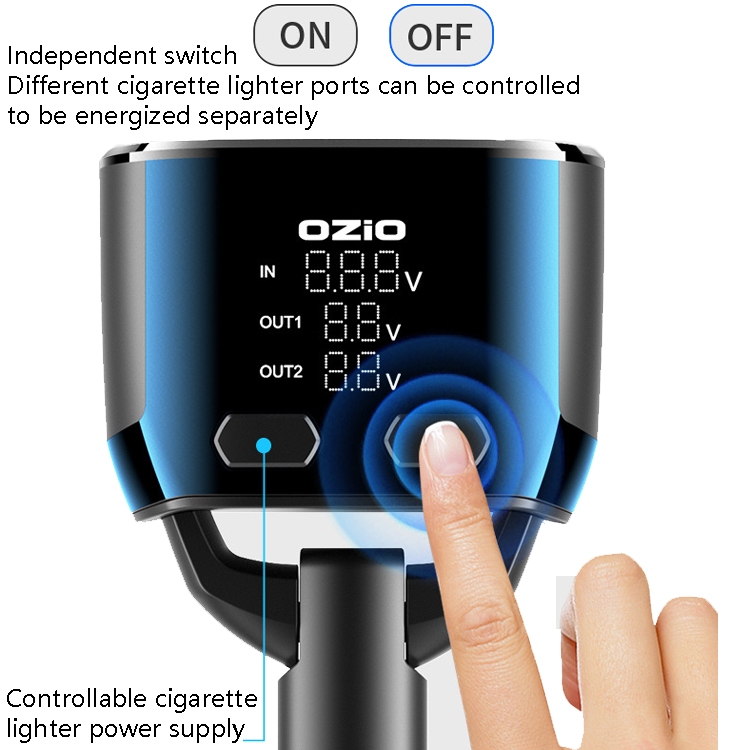 Ozio Car Charger Cigarette Lighter Conversion Plug USB Fast Flashing Charger, Model: CL48 PD Blue