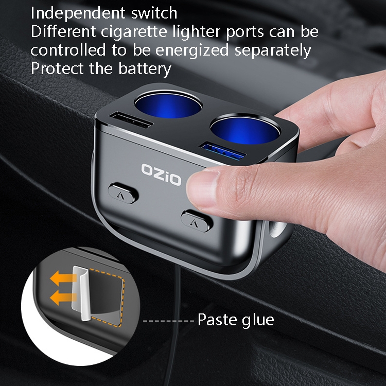 Ozio Car Charger Cigarette Lighter Conversion Plug, Model: Y48QA Black All Agreement Flash Charge Ozio Car Charger Cigarette Lighter Conversion Plug, Model: Y48QA Black All Agreement Flash Charge