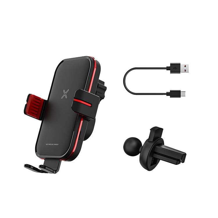 M5 15W Smart Sensor Car Air Outlet Wireless Charging Bracket(Black Red) M5 15W Smart Sensor Car Air Outlet Wireless Charging Bracket(Black Red)