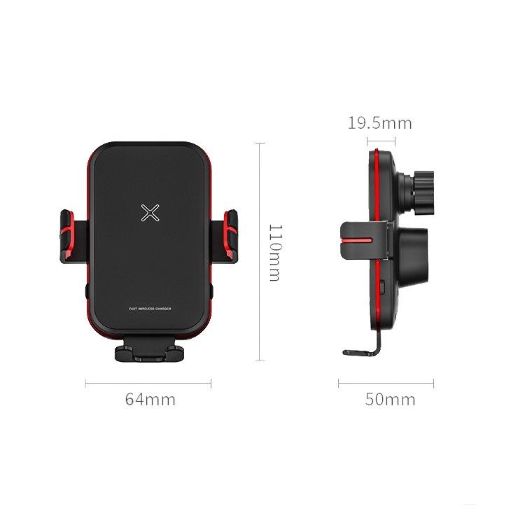 M5 15W Smart Sensor Car Air Outlet Wireless Charging Bracket(Black Red) M5 15W Smart Sensor Car Air Outlet Wireless Charging Bracket(Black Red)