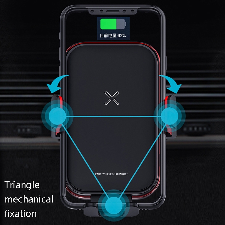 M5 15W Smart Sensor Car Air Outlet Wireless Charging Bracket(Black Red) M5 15W Smart Sensor Car Air Outlet Wireless Charging Bracket(Black Red)